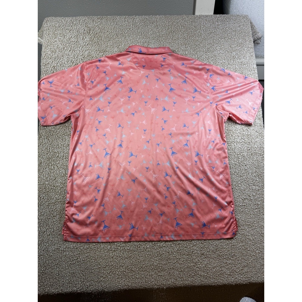 Elliott Collection Golf Polo Mens 2XL Blue Martini Moisture Wicking Stretch - Picture 7 of 8